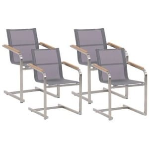 Beliani - COSOLETO - Tuinstoel set van 4 - Grijs - Polyester