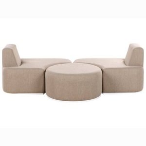 Beliani - FABRO - Loungeset voor 2 - Beige - Polyester