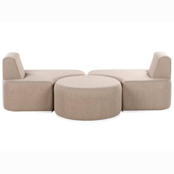 Beliani - FABRO - Loungeset voor 2 - Beige - Polyester