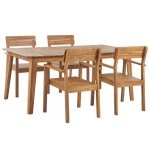 Beliani - FORNELLI - Tuinset voor 4 - Lichte houtkleur - Acaciahout