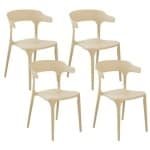 Beliani - GUBBIO - Eetkamerstoel set - Beige - Polypropyleen