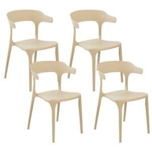 Beliani - GUBBIO - Eetkamerstoel set - Beige - Polypropyleen