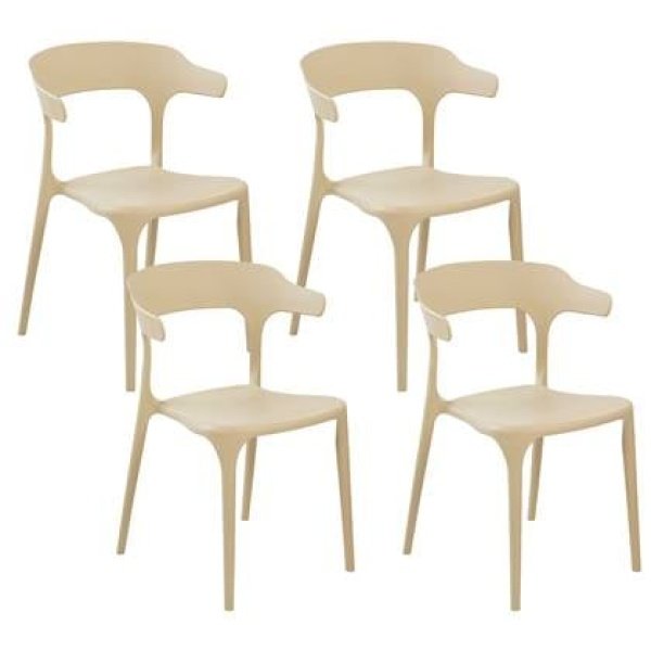 Beliani - GUBBIO - Eetkamerstoel set - Beige - Polypropyleen