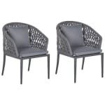 Beliani - LIPARI - Tuinstoel set van 2 - Grijs - Aluminium
