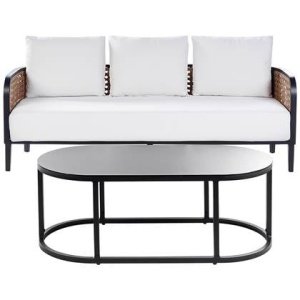 Beliani - MONTEFALCO - Tuinbank 3-zits - Wit - Aluminium