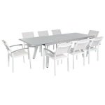 Beliani - PERETA - Tuinset voor 8 - Grijs - Polyester