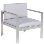 Beliani - SALERNO - Tuinstoel - Grijs|Lichtgrijs - Aluminium