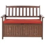 Beliani - SOVANA - Tuinbank - Donkerhout|Rood - Acaciahout