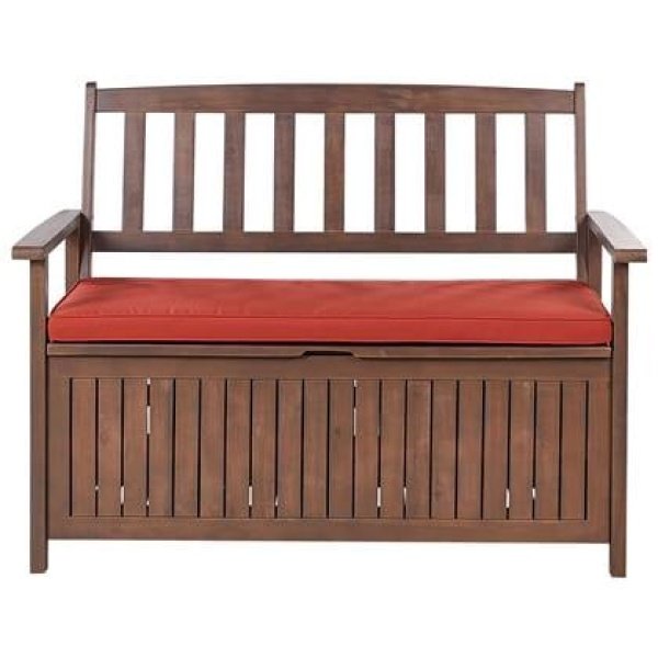 Beliani - SOVANA - Tuinbank - Donkerhout|Rood - Acaciahout