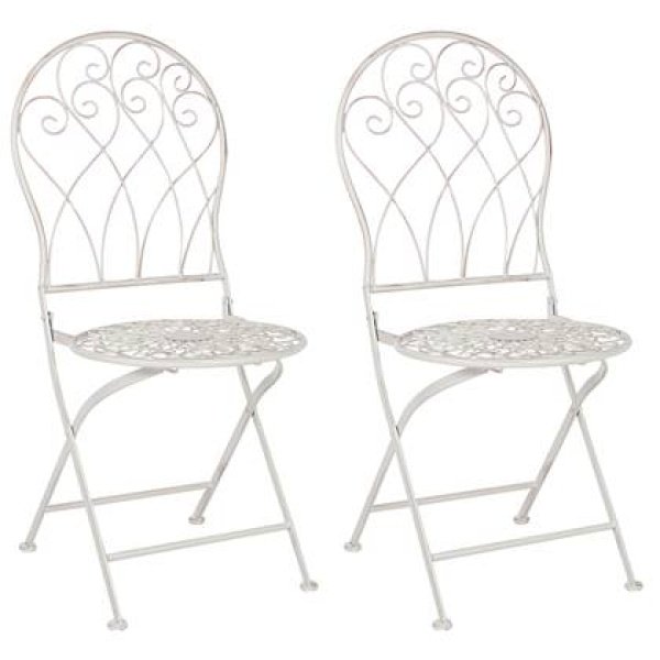 Beliani - STIFFE - Tuinstoelen set van 2 - Wit - IJzer