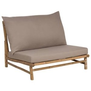 Beliani - TODI - Fauteuil - Lichthout|Taupe - Bamboe