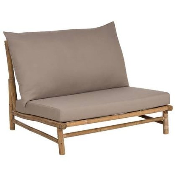 Beliani - TODI - Fauteuil - Lichthout|Taupe - Bamboe