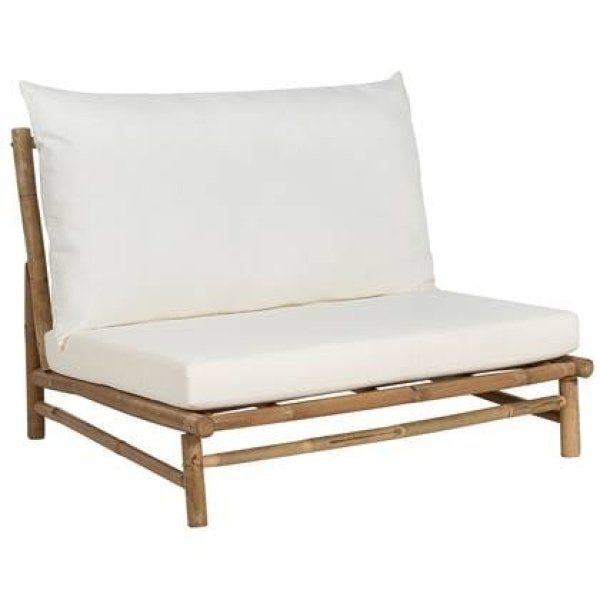 Beliani - TODI - Fauteuil - Lichthout|Wit - Bamboe