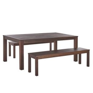 Beliani-TUSCANIA -Tuinset voor 6-Donkere houtkleur-Eucalyptushout