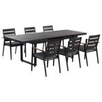 Beliani - VALCANETTO|TAVIANO - Tuinset voor 6 - Zwart - Aluminium