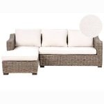 Beliani - VALLETRI - Loungebank 3-zits - Grijs - Rotan