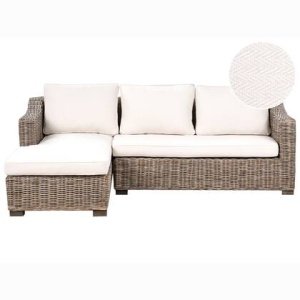 Beliani - VALLETRI - Loungebank 3-zits - Grijs - Rotan