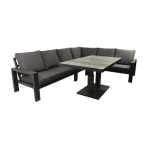 Benton loungeset met hoogte verstelbare tafel 5 delig antraciet - Driesprong collection