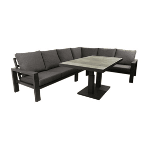 Benton loungeset met hoogte verstelbare tafel 5 delig antraciet - Driesprong collection