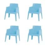 Box tuinstoel lichtblauw 4 stuks - Garden impressions