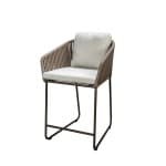 Calera high dining chair aluminium bronze/belt toffee/wool white AW - Yoi