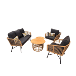 Castro loungeset zwart teak 5-delig - Driesprong collection