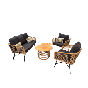 Castro loungeset zwart teak 5-delig - Driesprong collection
