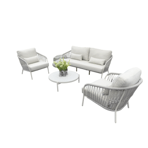 Dolce loungeset camel sand/teak/keramiek incl. natural gravel kussens - Suns