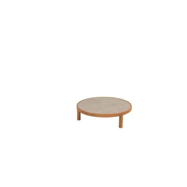 Finn coffee tafel teak keramiek sabbia panna dia. 85 cm - 4so