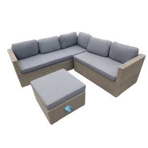 Gibson cornerset natural kobo grey incl. royal antraciet kussens - Eurofleur aanbieding