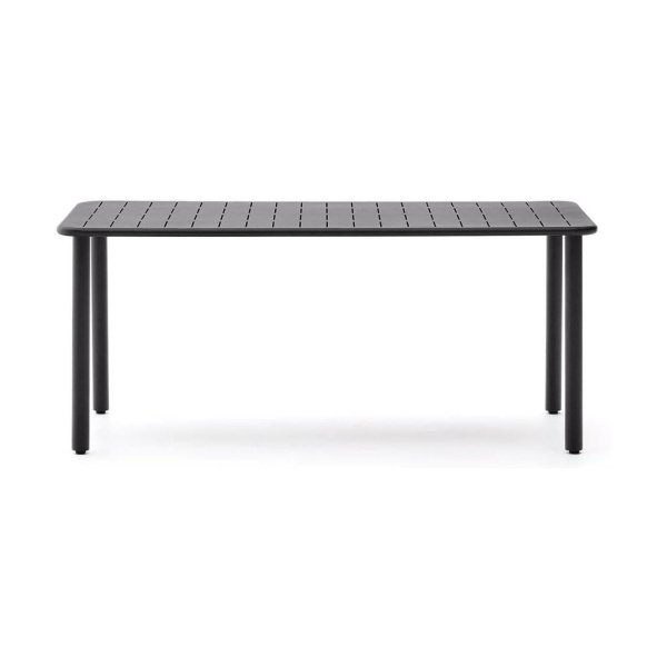Kave Home Brai tuintafel 180x90 cm donkergrijs gegalvaniseerd