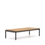 Kave Home Outdoor Salontafel Sorells Teakhout en grijs aluminium, 149 x 63cm,