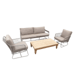 Killeen loungeset zand/natural bruin incl. zand olefin kussens - Eurofleur aanbieding