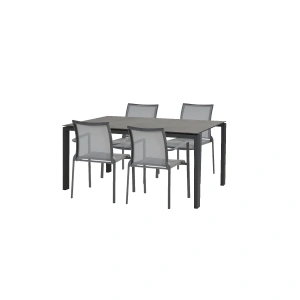 Lafite tuintafel 160x95 met 4 Melbourne diningstoelen