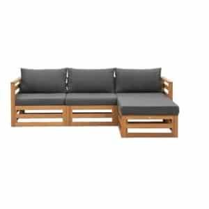 Loungeset Clermont Brest - donkergrijze kussens - 4-delig - Leen Bakker