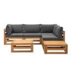 Loungeset Clermont Brest - donkergrijze kussens - 6-delig - V2 - Leen Bakker