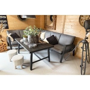 Loungeset Garden Impressions Andrea- hoekbank en tafel - grijs- - Aluminium- Garden Impressions