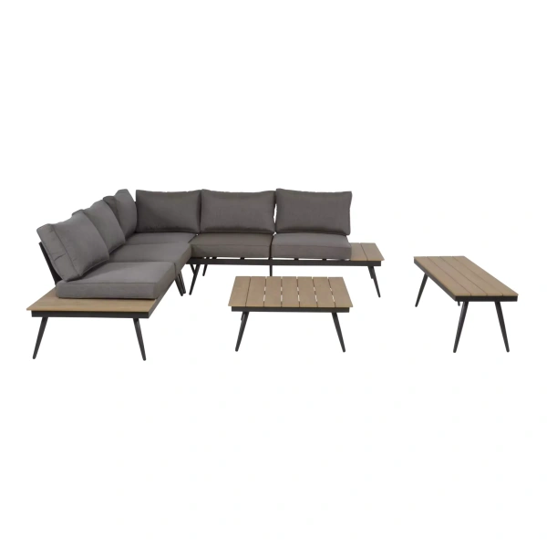 Loungeset Hoekbank Arezzo Antraciet Bank Buiten Tuin Lesli Living