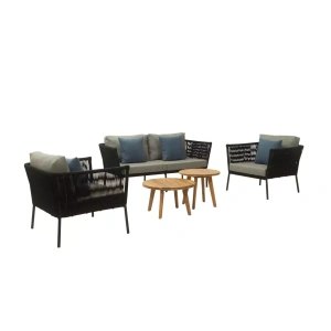 Loungeset Vita Reyna m. 2 zits bank - zwart