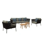 Loungeset Vita Reyna m. 3 zits bank - zwart