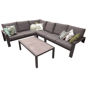 Loungeset met lage tafel 5 delig antraciet - Own