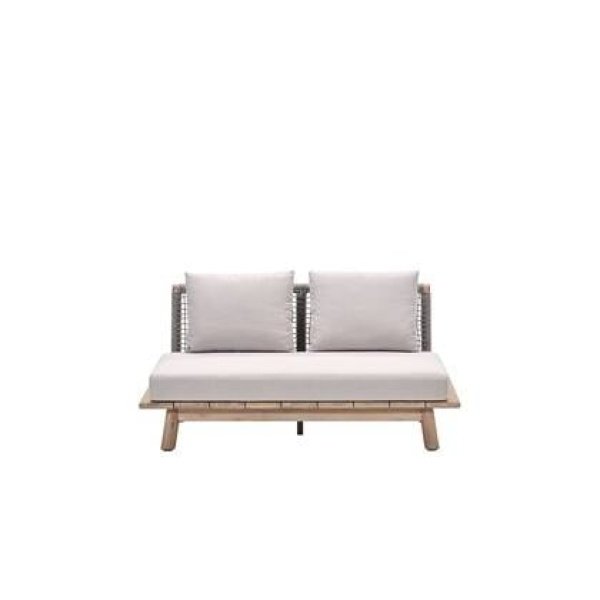 Lunar tweezitsbank - acaciahout met white wash - taupe - grey sand