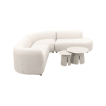 Madeira/Velora ronde loungeset links - Naturel Sunbrella/Cream