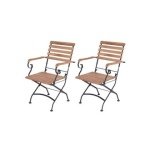 MaximaVida inklapbare tuinstoel Toscana met armleuning zwart 2 stuks -