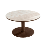 Millor side table dia. 80x40 cm aluminium bronze/travertin - Yoi