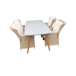 Set van Copenhagen tafel 180x90 cm en 4 Darwin verstelbare stoelen rattan - Eurofleur aanbieding