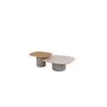 Taste Demi set van 2 coffee tafels keramiek print & teak cloud 50 x 60 en 70 x 80 cm - 4so