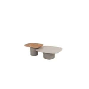 Taste Demi set van 2 coffee tafels keramiek print & teak cloud 50 x 60 en 70 x 80 cm - 4so