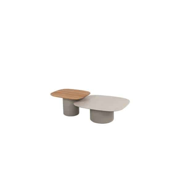 Taste Demi set van 2 coffee tafels keramiek print & teak cloud 50 x 60 en 70 x 80 cm - 4so