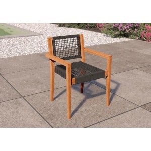 Teak stapelbare tuinstoel Toledo (set van 2 stoelen) Tuindeco - Tuindeco
